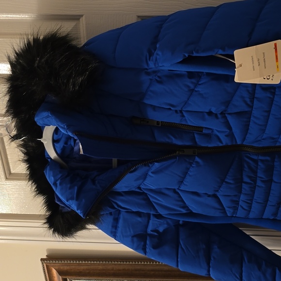 A.N.A BRAND WOMEN'S BOLD BLUE FAUX FUR HOODED WINTER COAT SIZE SMALL - Picture 10 of 16